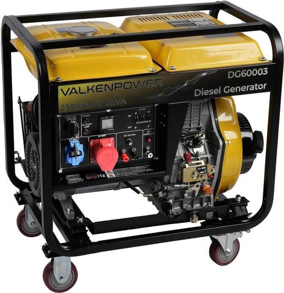 Generator offen 6kVA 230/400V 5kW Diesel Stromgenerator Stromerzeugung Notstrom