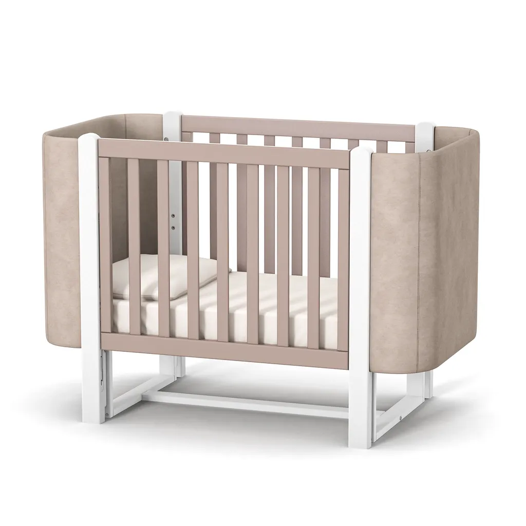 Lit bébé multifonction Veres Monaco Velour en hêtre massif - Sécuritaire