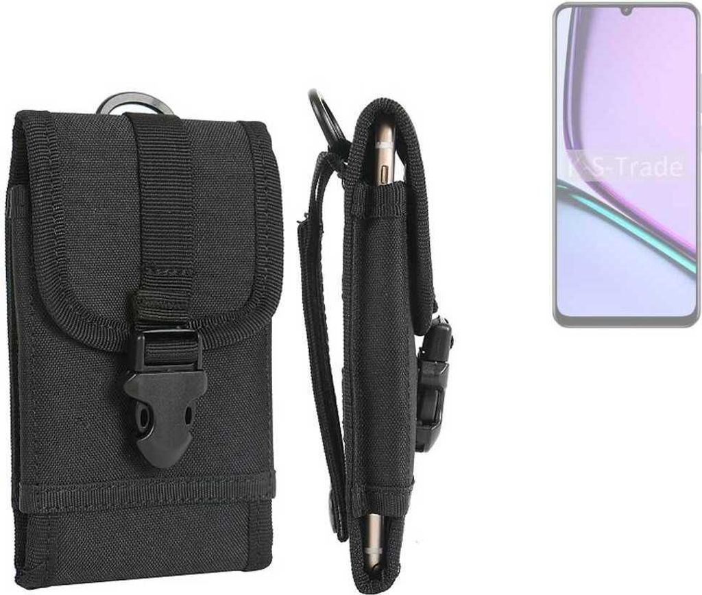K-S-Trade Holster Handy Hülle kompatibel mit Realme Nazro N61 Holster Handytasche Gürtel Tasche Schutz Hülle Robust Outdoor schwarz