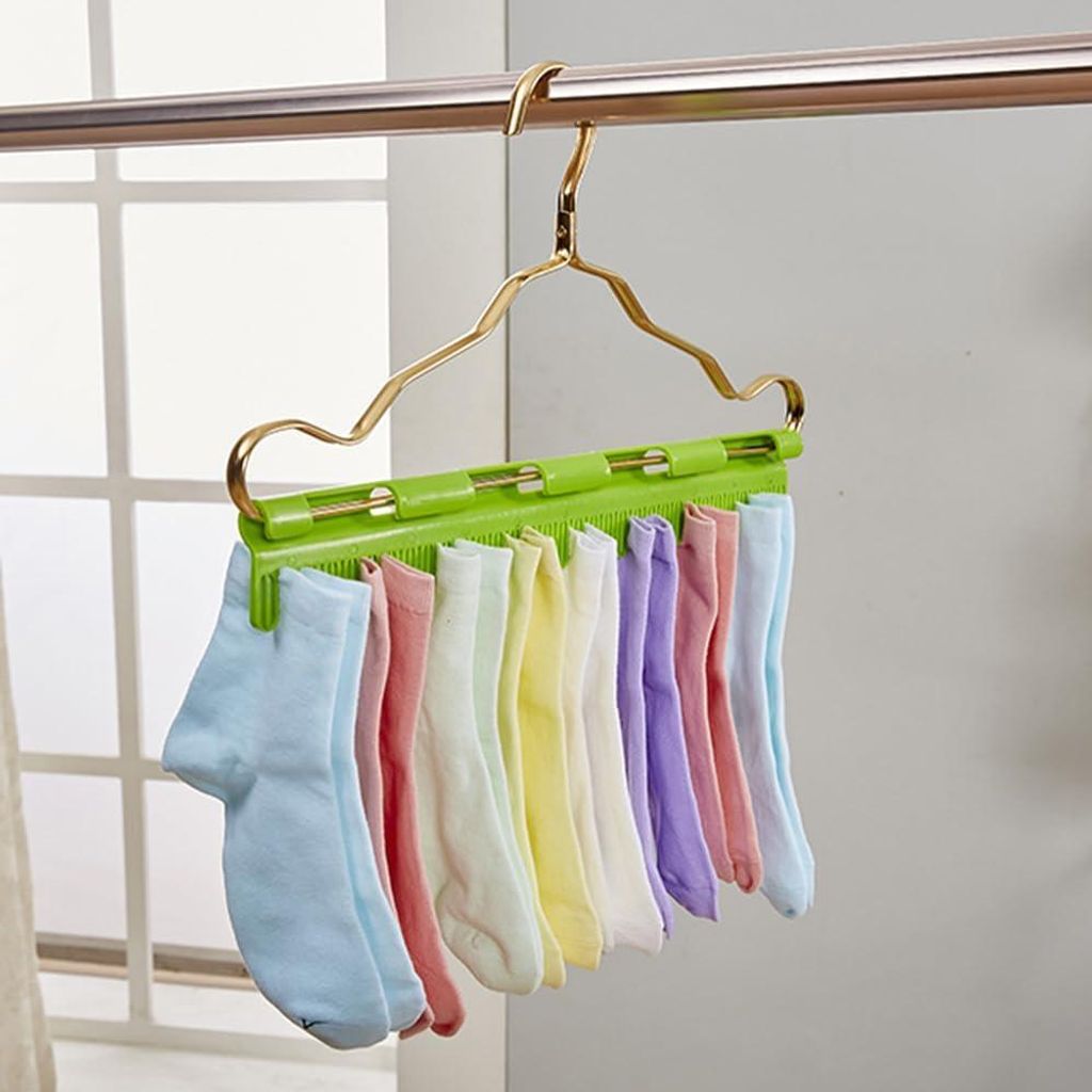 Doppellagiger Metall-Sockenaufhänger - Trockengestell für Socken - Hängendes Edelstahl-Trockengestell für Socken und Unterwäsche