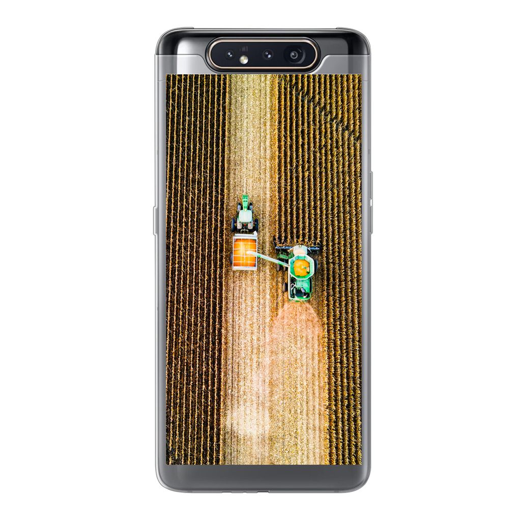 MuchoWow Handyhülle Schutzhülle Hülle für Samsung Galaxy A80 Traktor - Feld - Land - Bauernhof - Ernte Silikon Softcase Handy Hülle - Schutz...
