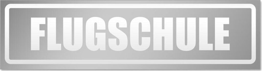 Kiwistar Flugschule invertiert Magnetschild Schild magnetisch - 30cm Silber - Magnetfolie für Auto PKW Kfz