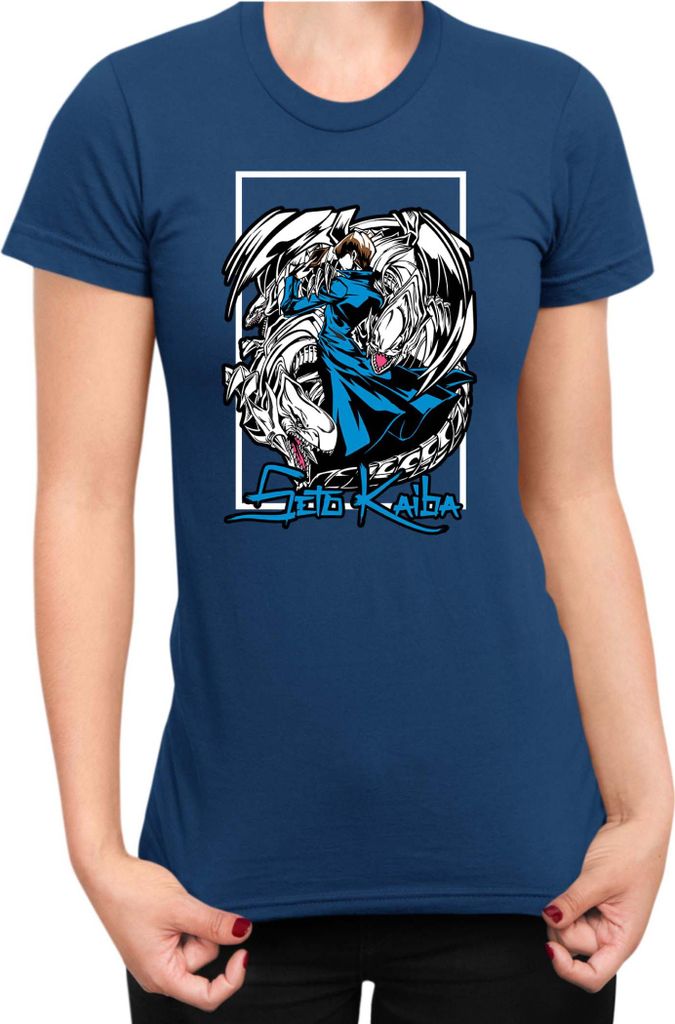Damen T-Shirt Japan Manga Anime Comics Yu Gi 030, Lady L / Dunkelblau