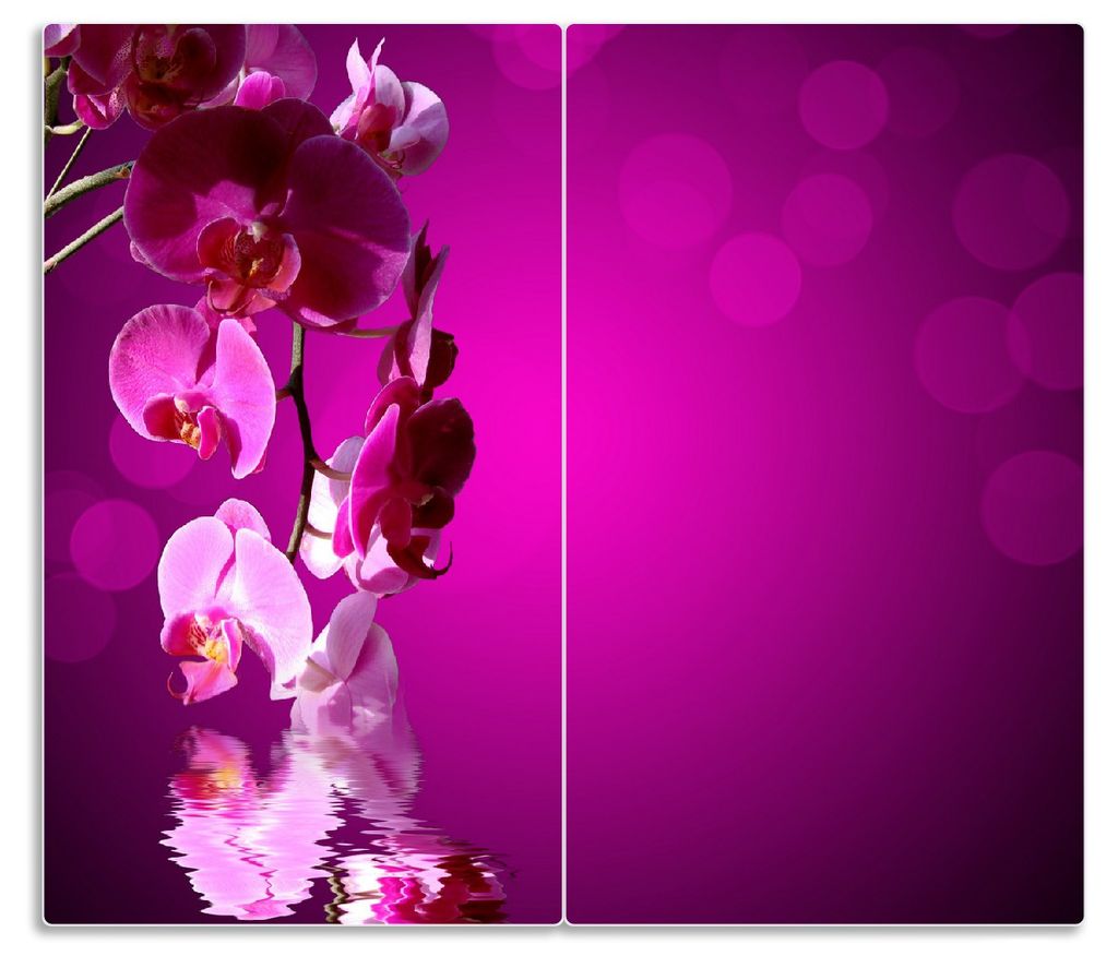 60x52 cm Herdabdeckplatten aus Glas Spritzschutz Rosa Orchidee 