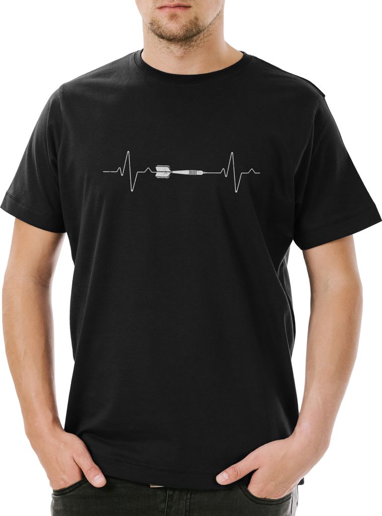 Urban Backwoods Heart Rate Darts, Herren T-Shirt, Farbe: Schwarz, Größe: 5XL