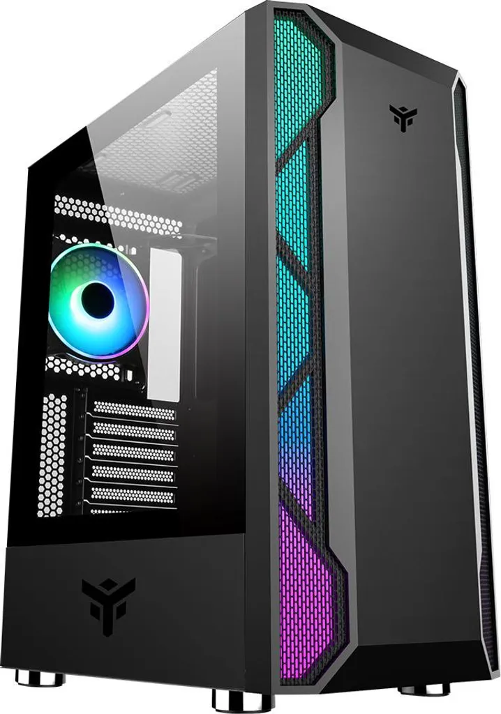 itek VERTIBRA X210 Boîtier PC Midi-Tower ARGB Verre Trempé ATX Noir