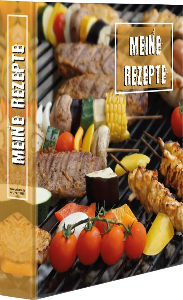 PRICARO BBQ Recipe Folder A5 - Raccoglitore Ricette con 3 Blocchi Note - 5