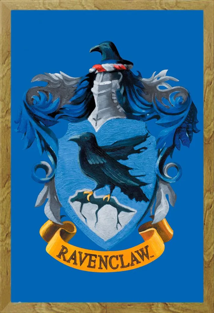 Set Poster Ravenclaw + Cornice Shinsuke Maxi MDF Quercia - Harry Potter