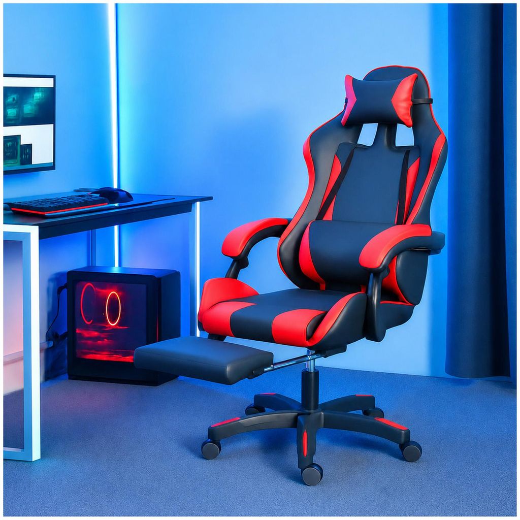 Gaming Stuhl Krit Eco Schwarz-Rot Produktbild 