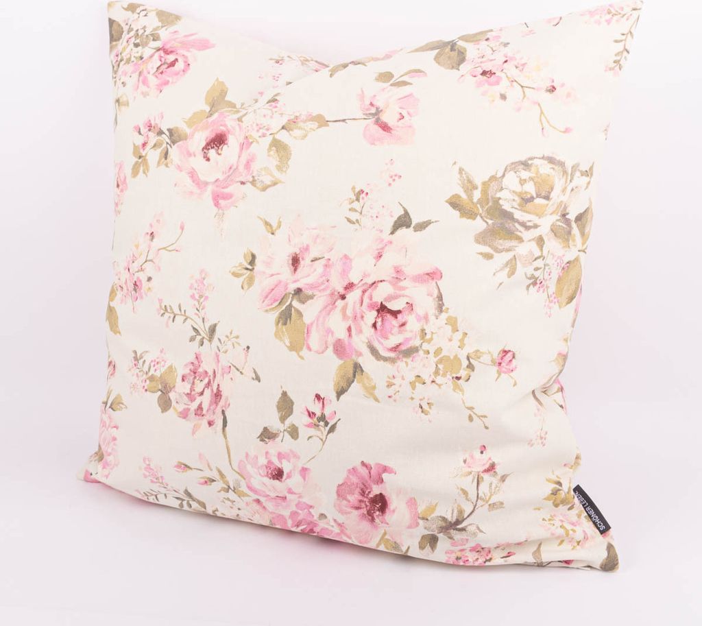 Kissenhülle Classic Painted Rose ecru rosa div. Größen SCHÖNER LEBEN Größe 50x50cm (HxB) 50x50cm (HxB) Größe