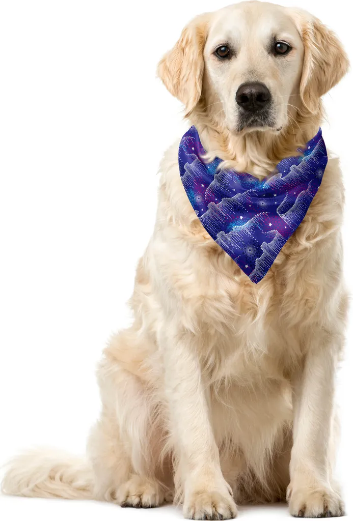 Idee Regalo Pet: Bandana ABAKUHAUS Aurora Boreale 40x40 Viola