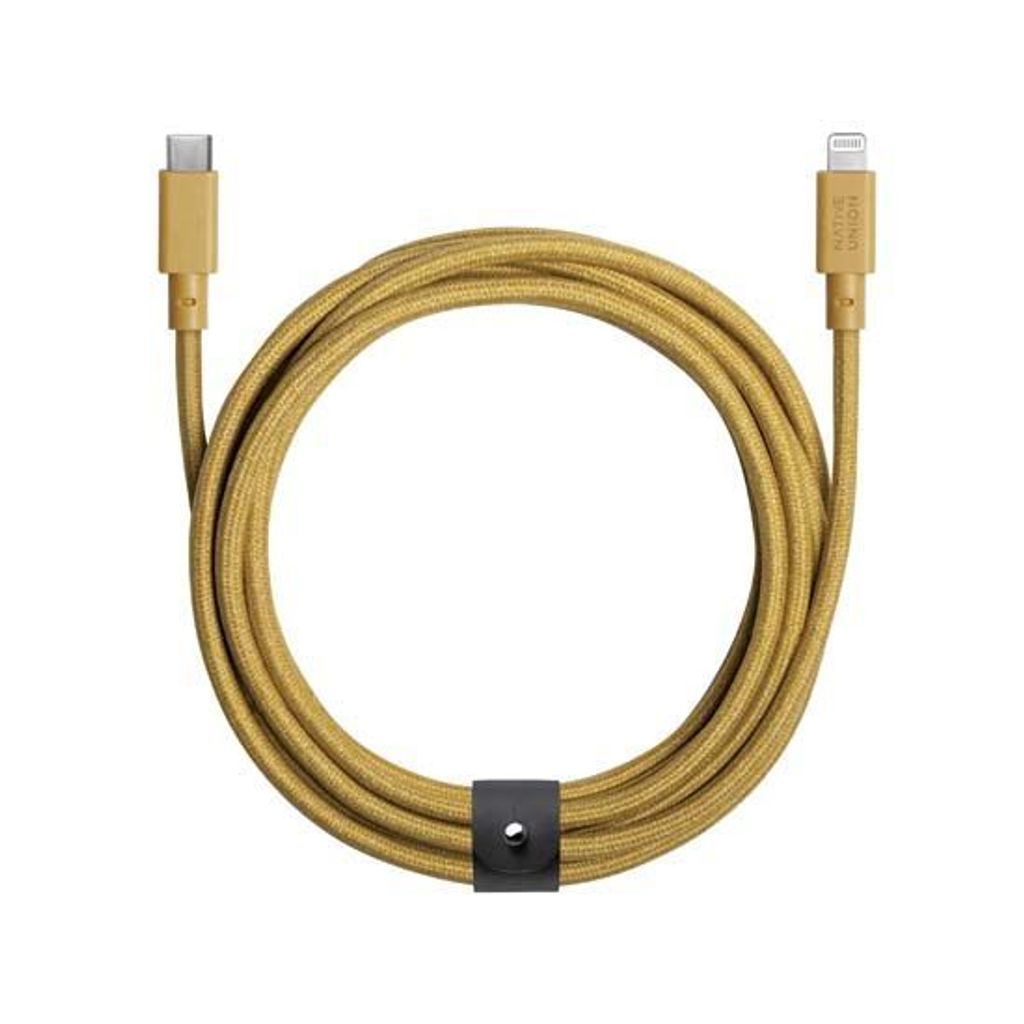 NATIVE UNION, Eco Belt USB-C / USB-C Kabel – 2,4 m, Gelb