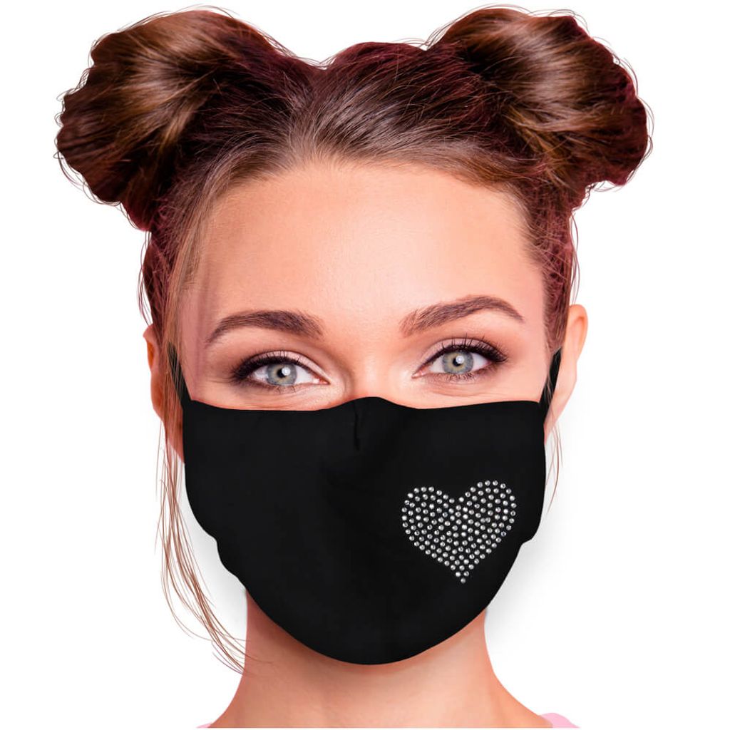 Gesichtsmaske BehelfsMaske Mund Nasen Schutz AtemSchutz waschbar 3 Stück Schwarz 