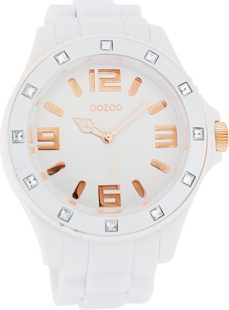 Oozoo Armbanduhr weiß Silikon Vintage Series Damen-Herren Analog-Quarzuhr UOC4337A