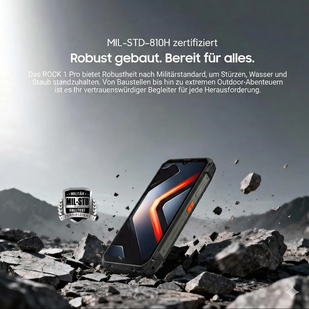 Smartphone Extérieur Blackview ROCK 1 Pro 256Go pour Professionnel - 6