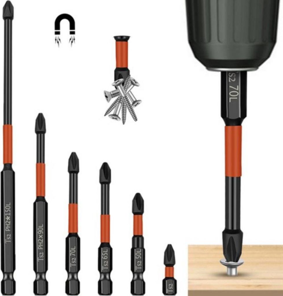 Rosfix Magnetické Křížové Bity 25/50/65/70/90/150 mm 6 Ks. Obrázek produktu 