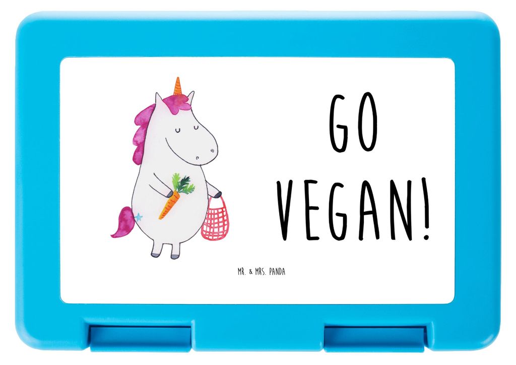 Mr. & Mrs. Panda Bentobox Einhorn Vegan - Weiß - Geschenk, Schulbrotdose, Gesund essen, Bento Box, Veganismus, Lunchbox, Leben, Snackbox, Brot Auf...