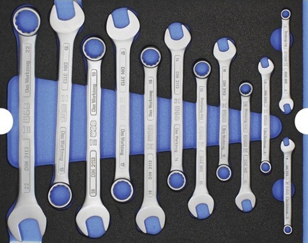 Moduleinlage Ringmaulschlüssel WGB 268 x 38 x 342 mm schwarz 12-tlg