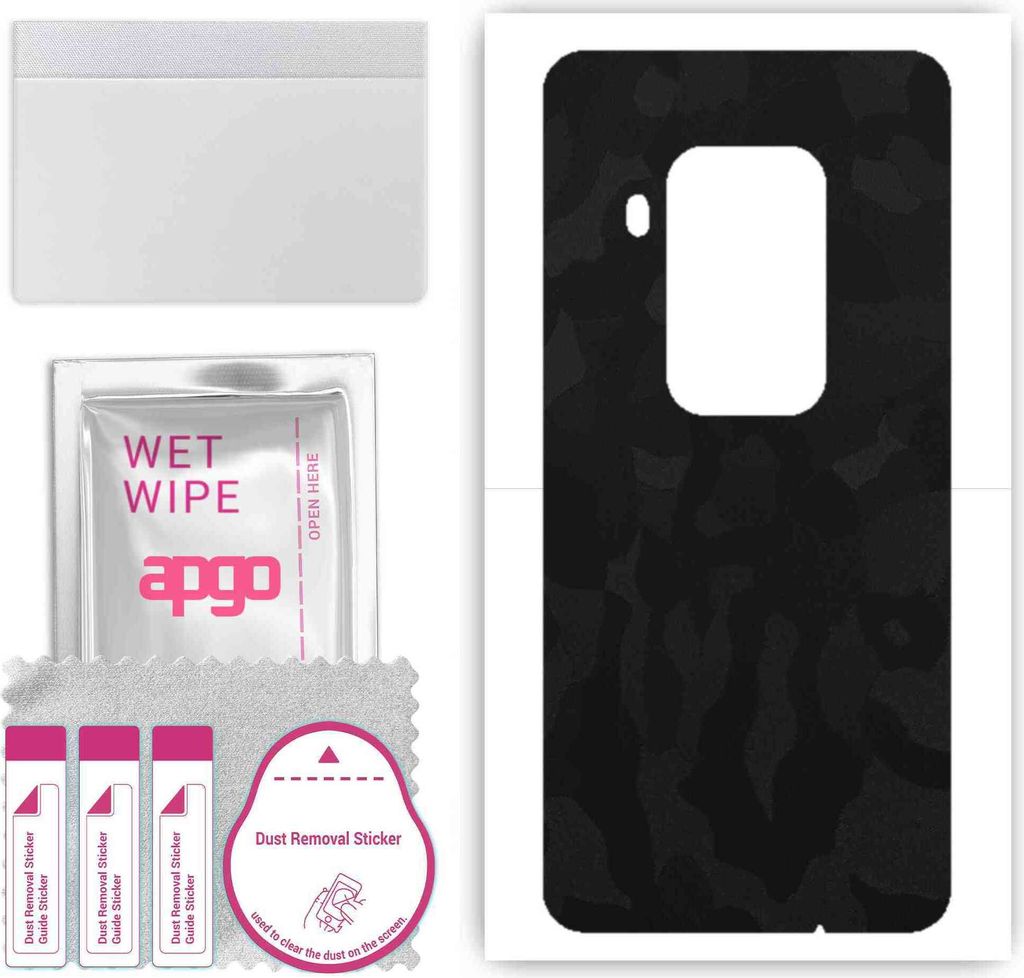 apgo Rückseite Schutzfolie, Skin, kompatibel mit Motorola One Zoom, Hinten Displayschutzfolie aus Vinylfolie, kratzfest, einfache Montage - Schwar...