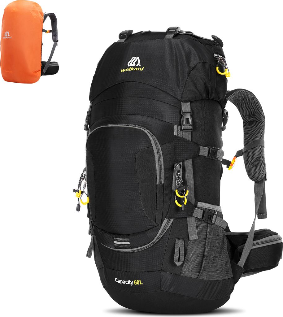 60L wasserdichte Wanderrucksack Camping Bergsteigen Radfahren Rucksack Outdoor Sporttasche mit Regenschutz