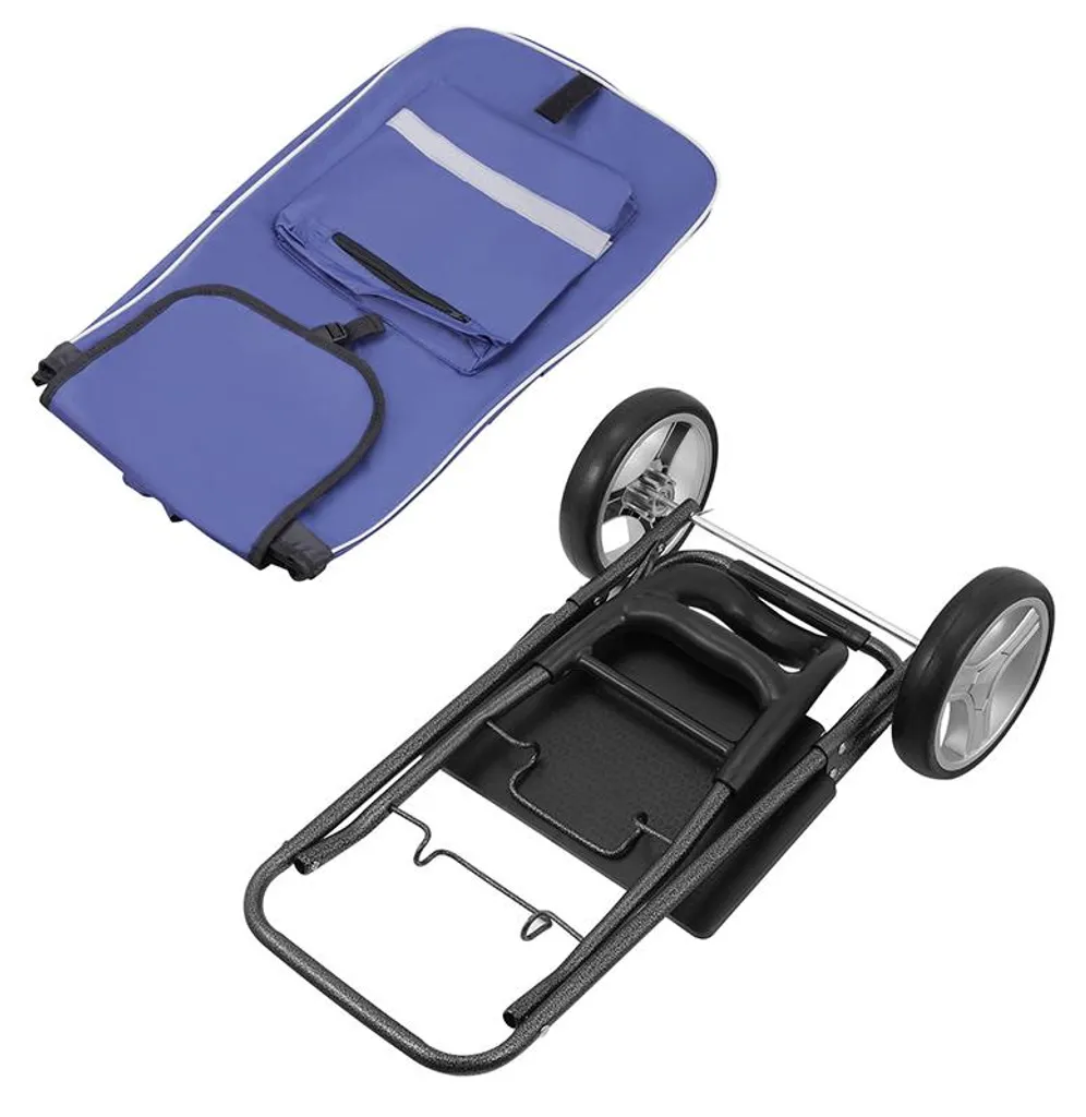 Chariot de courses pliable à roulettes robustes, capacité de 45 litres
