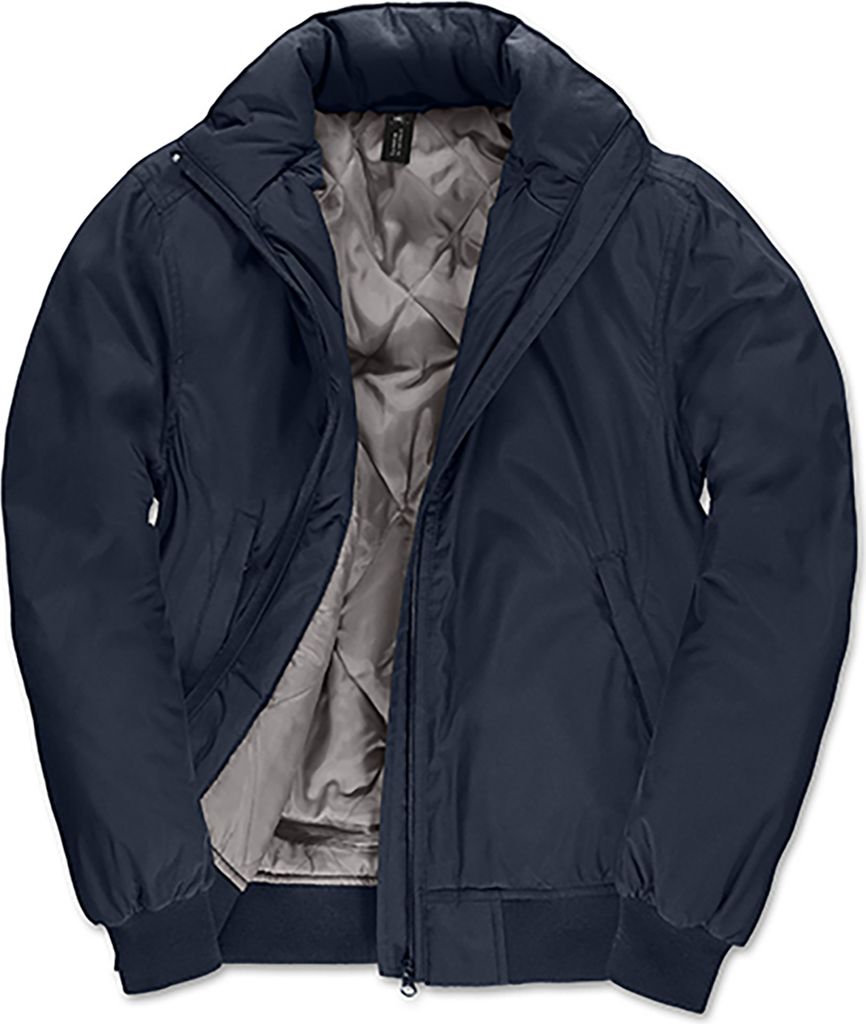 B&C Damen Bomber Jacke Kragen Winterjacke Skijacke Sportjacke Basic, Größe:2XL, Farbe:Navy/Warm Grey