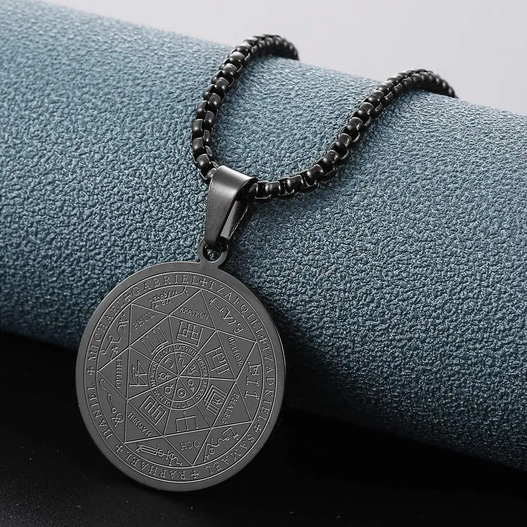 Collier Amulette Archanges Acier Inoxydable - Gravure Laser de Précision