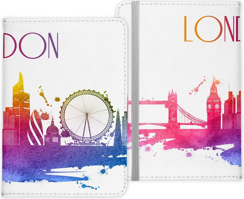 22Feels Reisepasshülle Organizer Reisen Gadgets London England Hauptstadt Europa Urlaub Kunst-Leder Etui Cover Frauen Männer Kinder