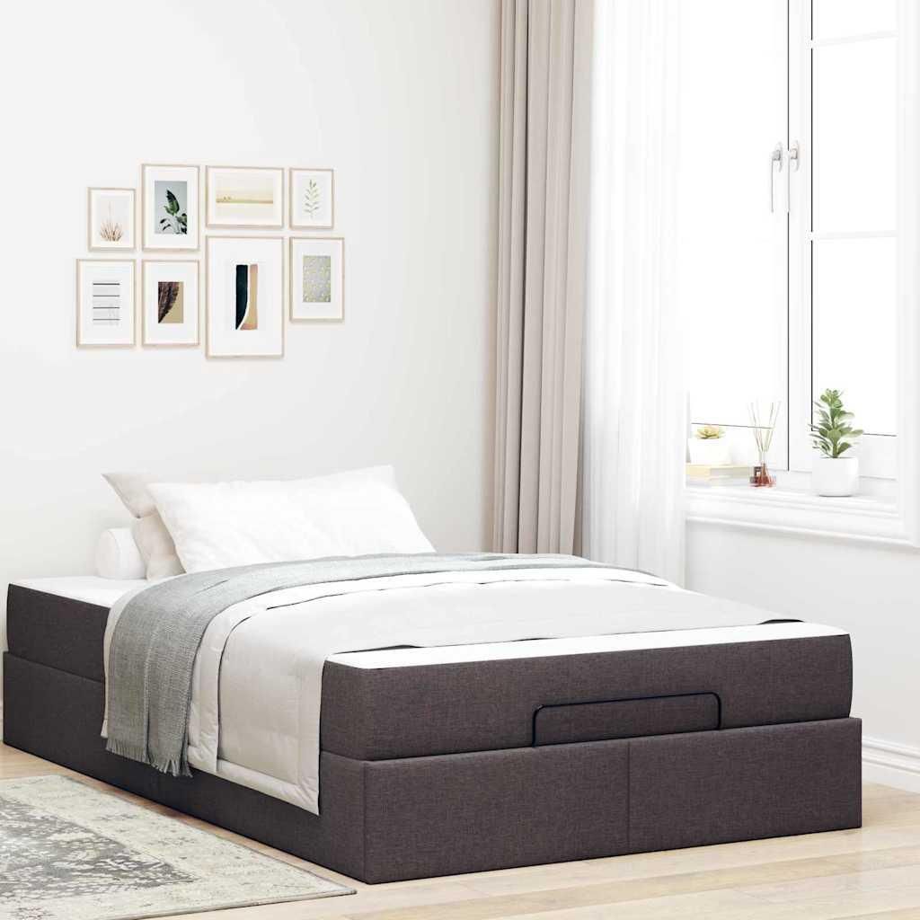 Möbel Bettgestell Dunkelbraun 120 x 190 cm Stoff - Klassische Betten 3399476