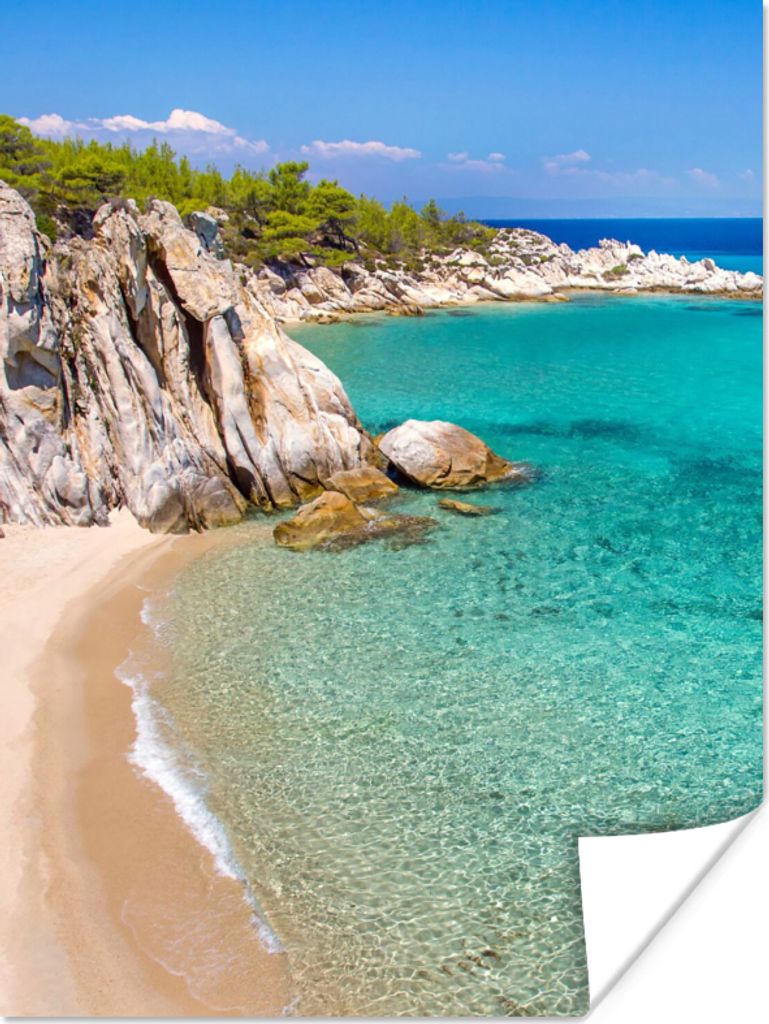 MuchoWow Poster Meer - Strand - Sommer 120x160 cm - Wandbilder