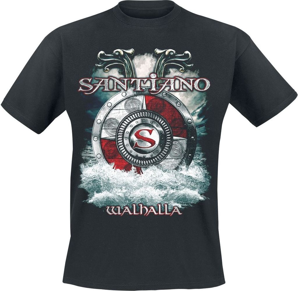 Santiano T-Shirt Herren Walhalla schwarz Band-Merch, Bands 100% Baumwolle M