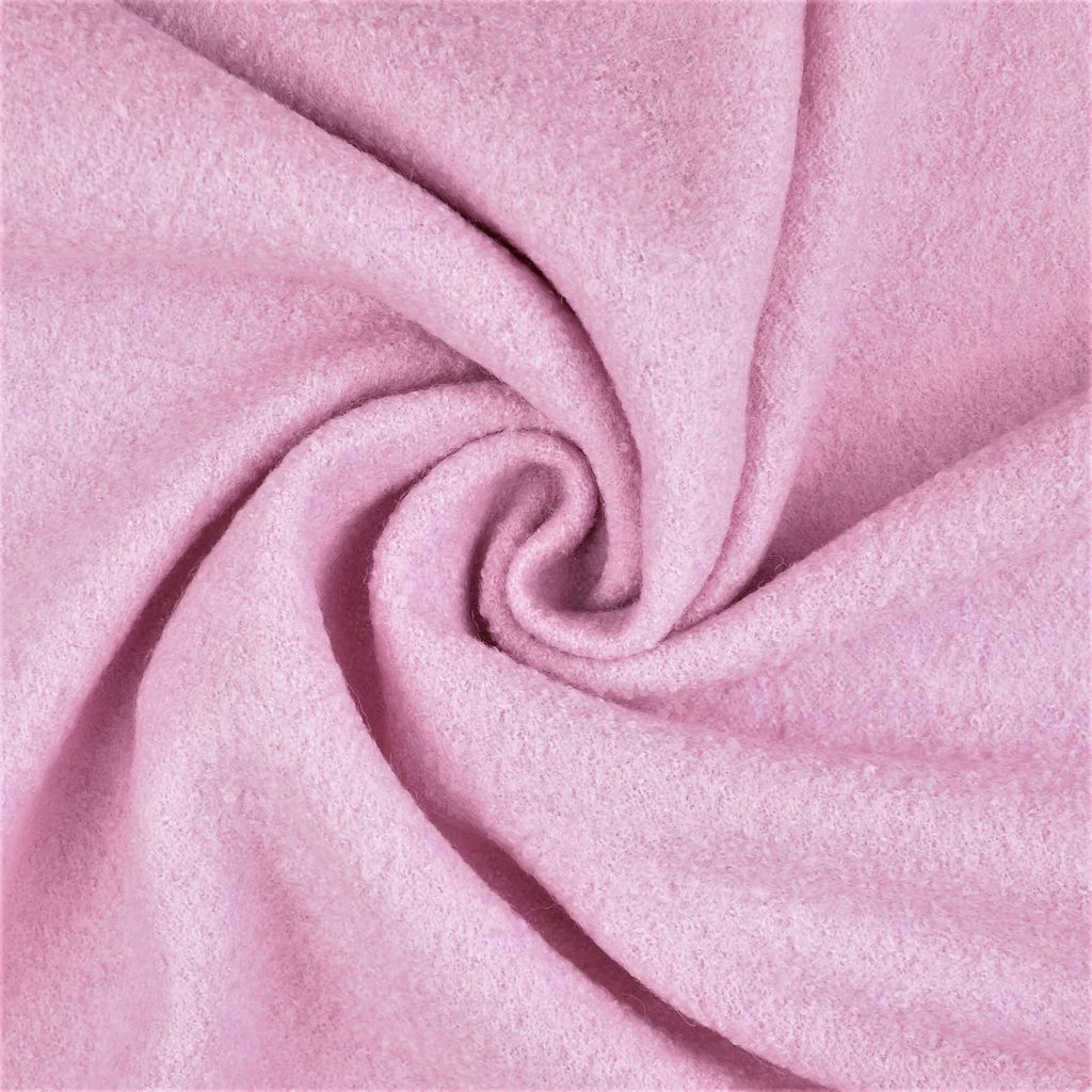 Walkloden LAURA Rosa Uni, 385 g/m², ca. 0,5 m lang, ca. 1,46 m - 1,48 m breit, Stoffe Meterware, 100 % Wolle