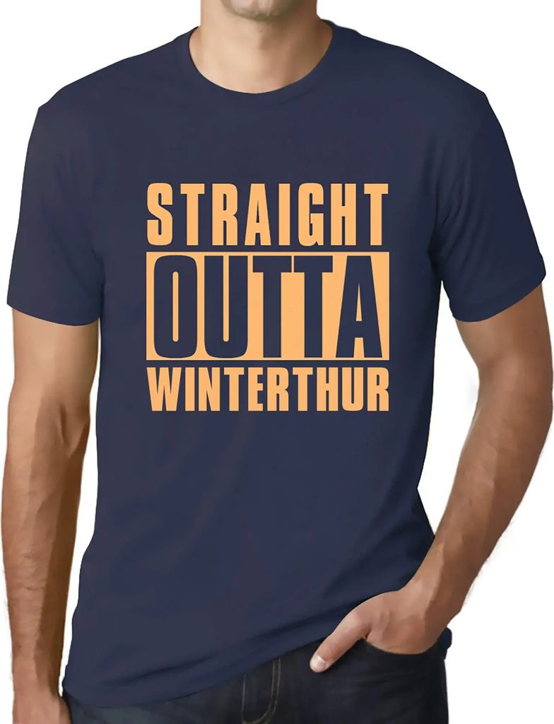 Herren Grafik T-Shirt Direkt aus dem Winterthur – Straight Outta Winterthur – Öko-Verantwortlich Vintage Jahrgang Kurzarm Lustige Druck Geburt...