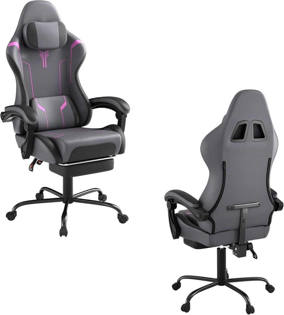 ROSEJANE Ergonomischer Gaming Stuhl mit Fußstütze und Produktbild 