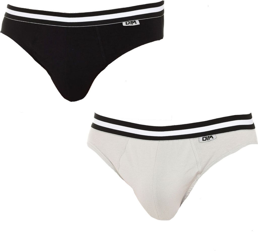 DIM Pack-2 Slips Baumwolle Streech atmungsaktiver Stoff D6577 Mann bequemes und cooles Design für Männer