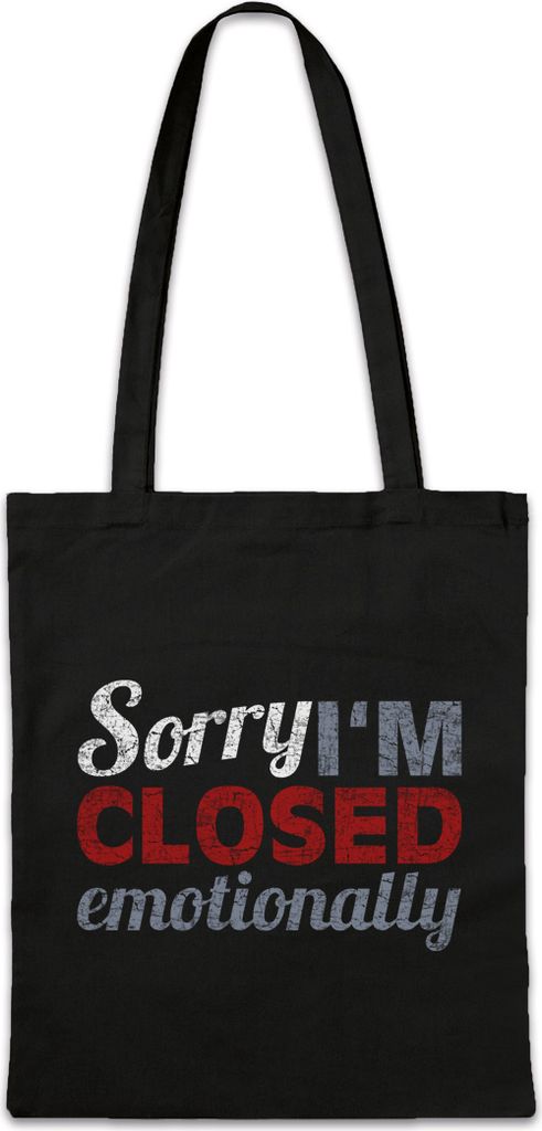 Urban Backwoods Sorry I'm Closed Emotionally, Stofftasche, Farbe: Schwarz