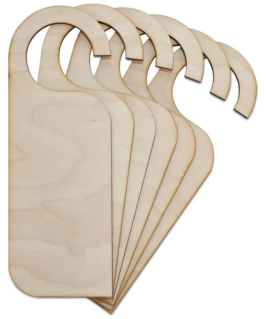 Creative Deco 10 x Houten Deurhangers, 20 x 6-8 cm Productafbeelding 