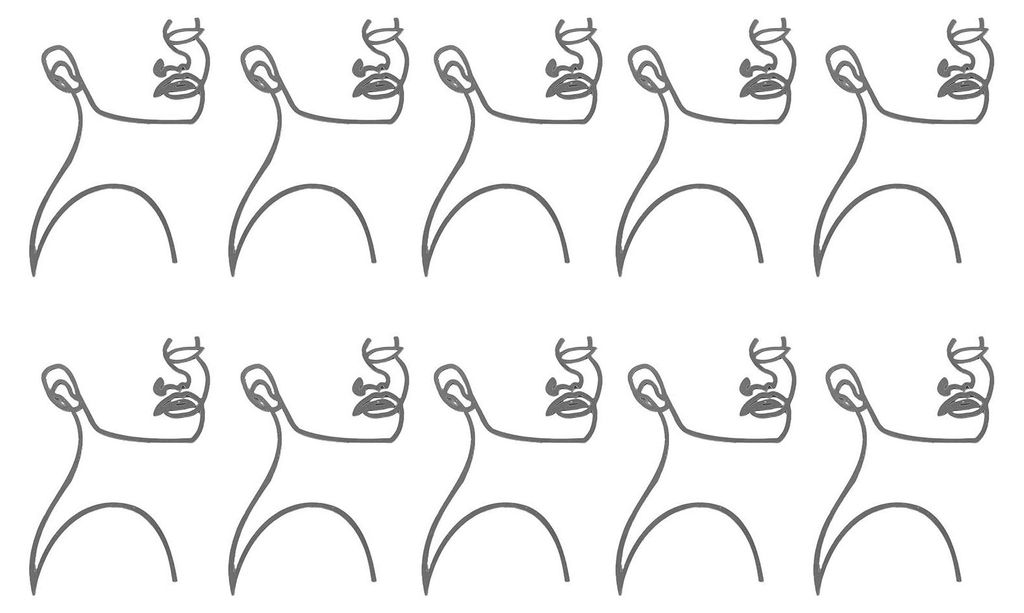 10 Stück Damengesicht-Kuchenaufsätze, schwarz, minimalistisch, Linienführung, Geburtstagstortendekoration für Hochzeiten und Partys
