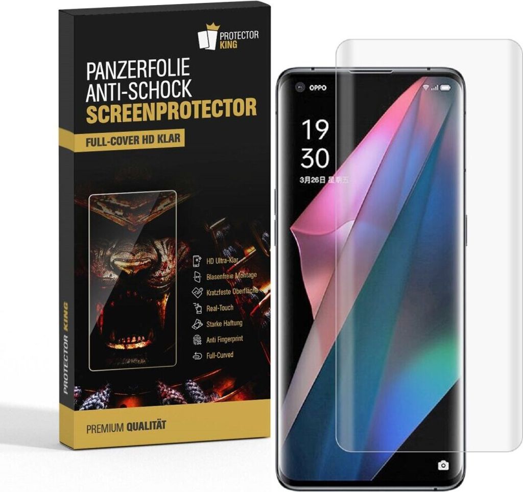 2x Panzerfolie für Oppo Find X5 Pro FULL CURVED Displayschutz Schutzfolie KLAR/ ANTI-SHOCK/ ANTI-KRATZ/ ANTI-BRUCH/ ANTI-SCHMUTZ