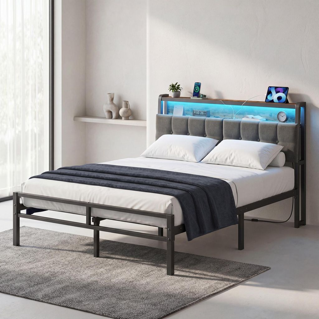 VASAGLE Bettgestell 140 x 200 cm mit Stauraum, Produktbild 