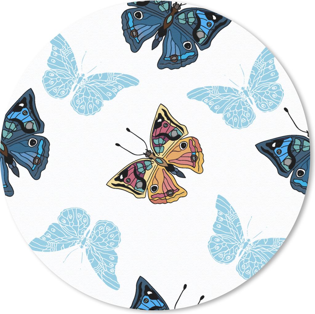 MuchoWow Mauspad Mousepad Schmetterling - Insekten - Muster - Sommer 50x50 cm - Mousepads - Maus Mat - Pad - Mausunterlage - Vinyl