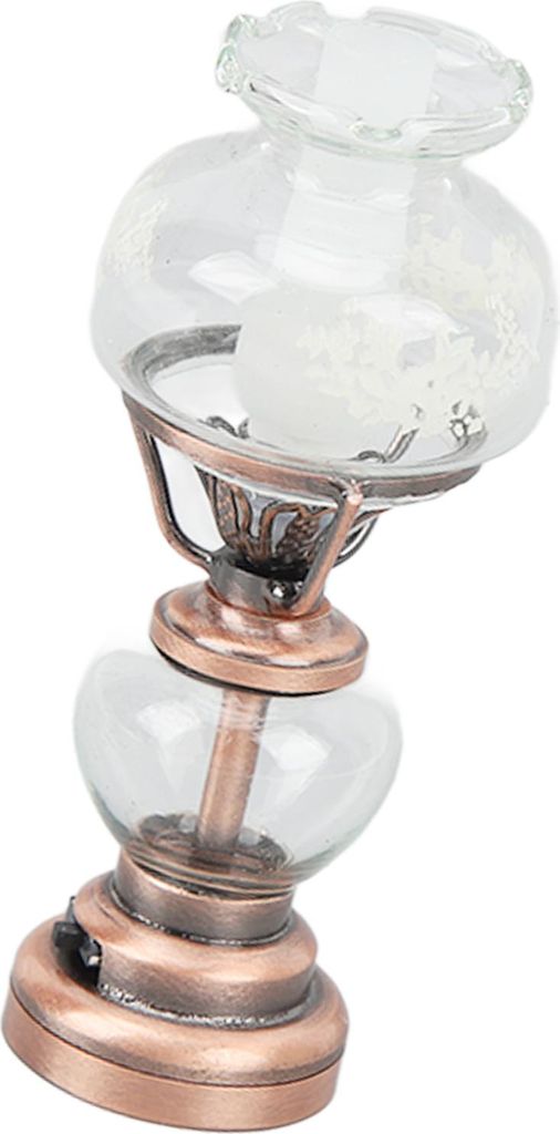 Dollhouse Candlestick Lamp 1/12 skalierte batteriebetriebene Vintage Decorative Miniatur Light Bronze