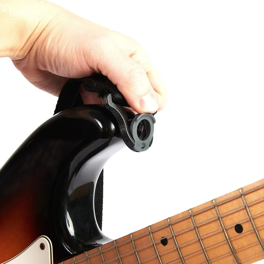 D'Addario AutoLock 50BAL00 Sangle de Guitare Noire à Verrouillage Auto