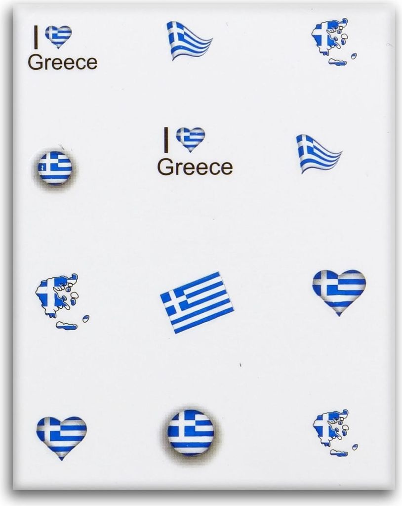 3er Pack Fußball-WM/EM Nail-Art Nagelsticker, Flagge-Decal - Griechenland / Greece
