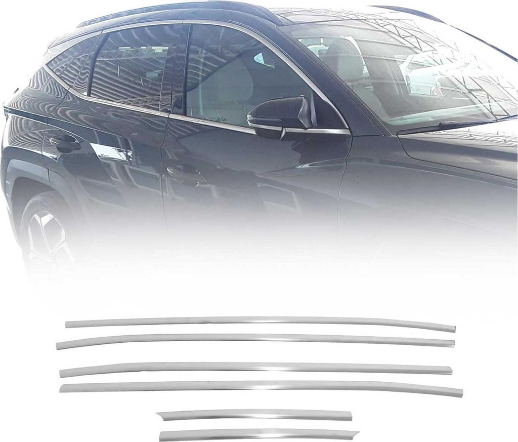 Fensterleisten Zierleisten für Hyundai Tucson NX4 2022-2025 Gebürstet Chrom 6tlg