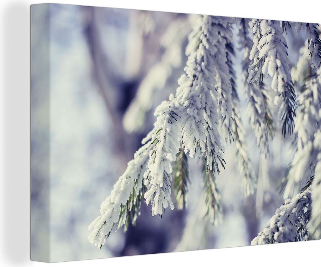 OneMillionCanvasses - Leinwandbilder - 150x100 cm, Winter - Tannenbaum - Schnee - Ländlich, Wandbilder Kunstdruck Wanddekoration - Foto auf Lein...