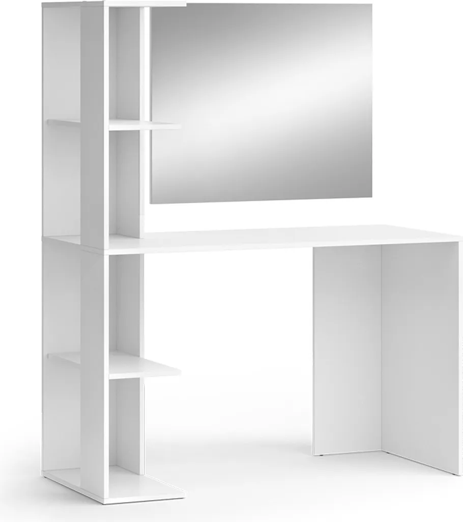 Table de Maquillage Vicco Tower Blanche 122cm avec Grand Miroir Vertical
