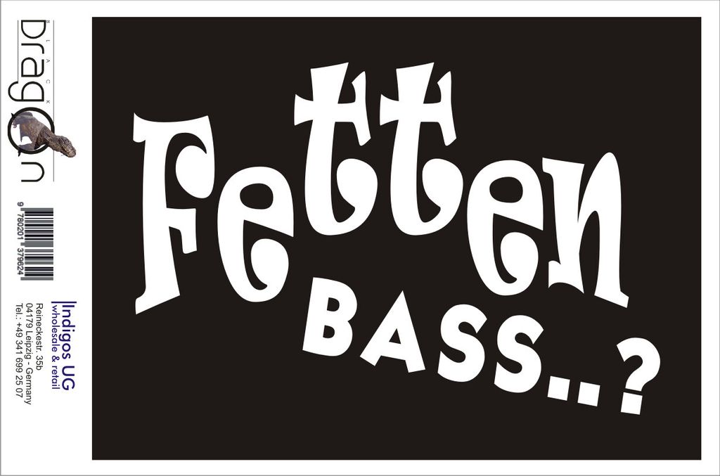 Aufkleber / Autoaufkleber - JDM / Die cut / Auto / OEM - Fetten Bass - 180x120 mm rot - Heckscheibe / Heckscheibenaufkleber