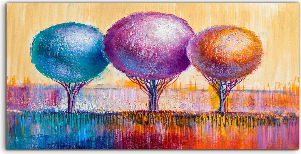 Coloray Canvas 100x50 Wandbild Leinwand Bilder Bäume künstlerisch Natur Landschaft