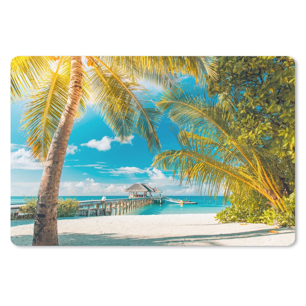 MuchoWow Mauspad Mousepad Tropisch - Strand - Palme 27x18 cm - Mousepads - Maus Mat - Pad - Mausunterlage - Büroartikel - Desk Matten